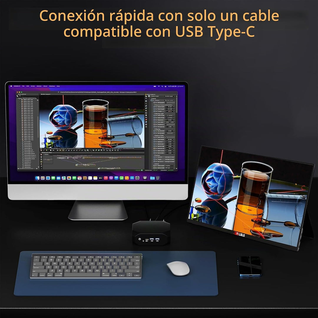 Monitor portátil de 15.6 pulgadas para laptop, 2K FHD 60HZ Monitor...