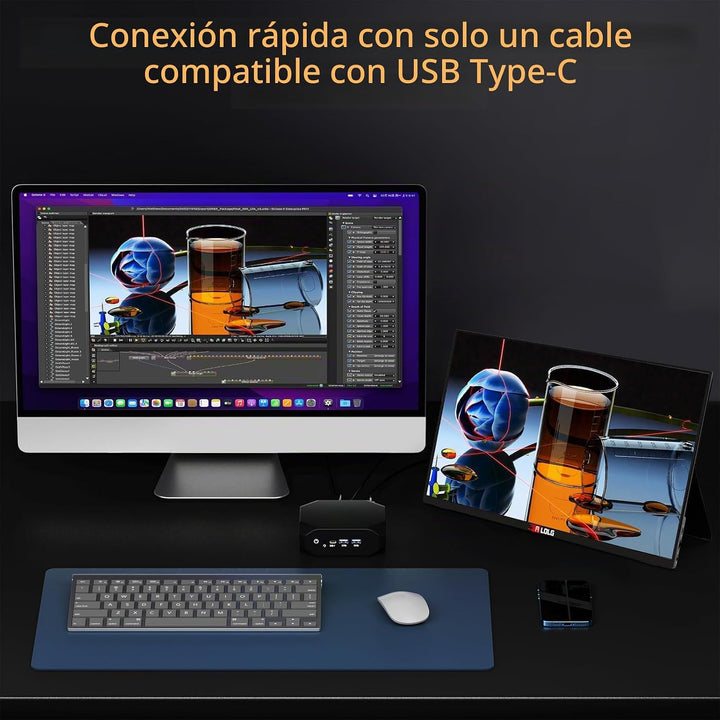 Monitor portátil de 15.6 pulgadas para laptop, 2K FHD 60HZ Monitor...