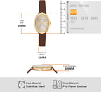 Emporio Armani Reloj de cuero marrón de dos manos para mujer (Modelo: AR11708)