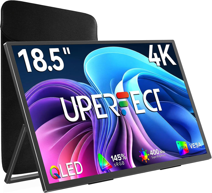 UPERFECT Monitor portátil 4K 60Hz 18.5", 145% sRGB QLED monitor...
