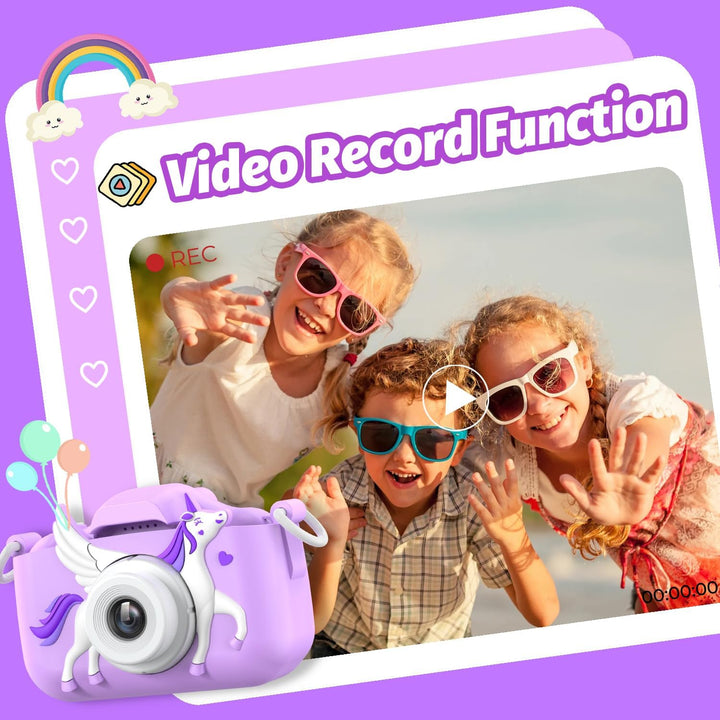 Goopow - Cámara de selfie para niños, juguete de cámara de video di...