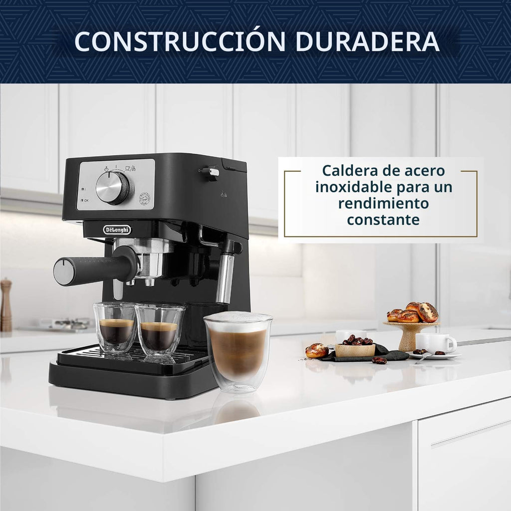 De'Longhi Stilosa - Máquina compacta de café expreso, espumador de leche