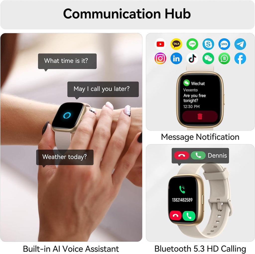 Reloj inteligente con Alexa integrado, rastreador de fitness de llamadas