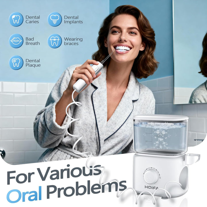 Irrigador dental de agua, tanque de agua grande de 20.3 fl oz, irri...