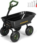 VIVOHOME Carretilla de Jardín Volcador 660 lb con Asa Convertible 2 en 1