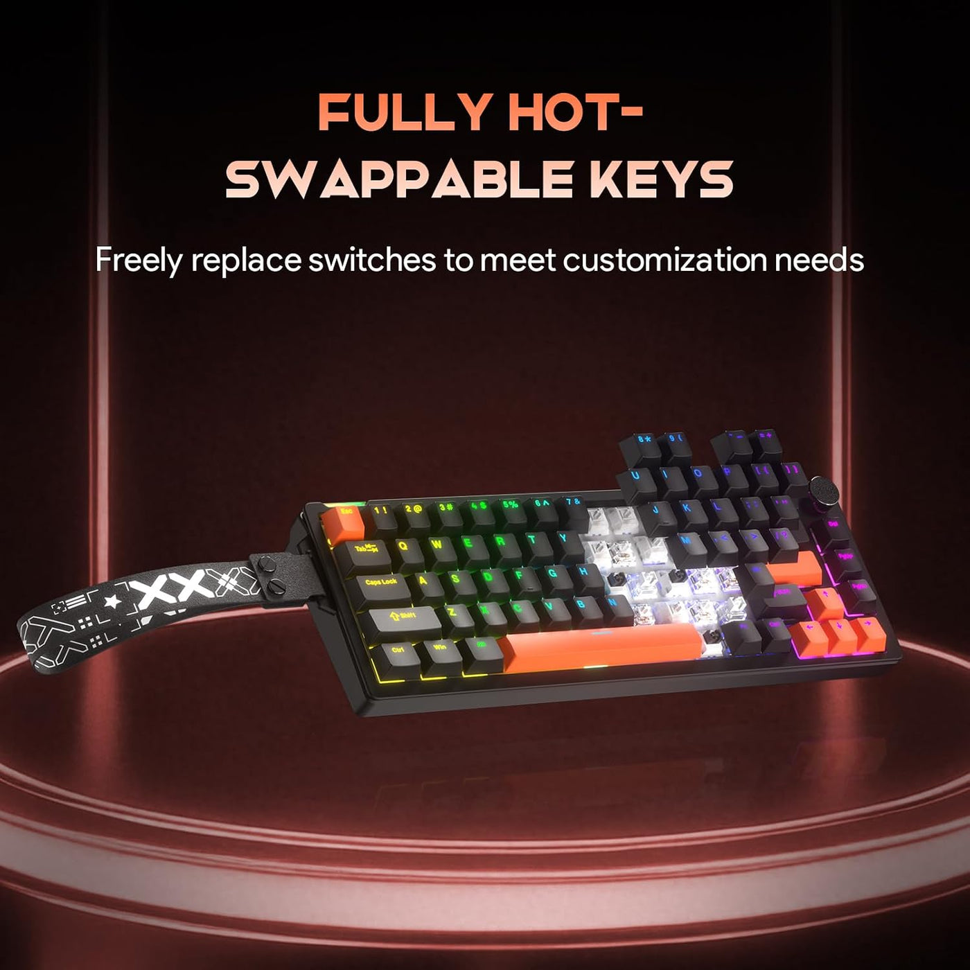 Gaozen Teclado mecánico para juegos FURYCUBE 68% con retroiluminaci...