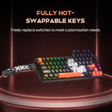 Gaozen Teclado mecánico para juegos FURYCUBE 68% con retroiluminaci...