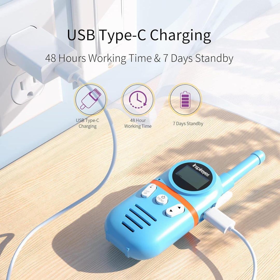 Inspireyes Walkie Talkies para niños recargables, juguetes para niñ...