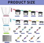 Juego de tazas y cucharas medidoras magnéticas de acero inoxidable para cocinar y hornear, 3 tazas medidoras de plástico, 5 tazas medidoras magnéticas, 7 cucharas medidoras magnéticas, 1