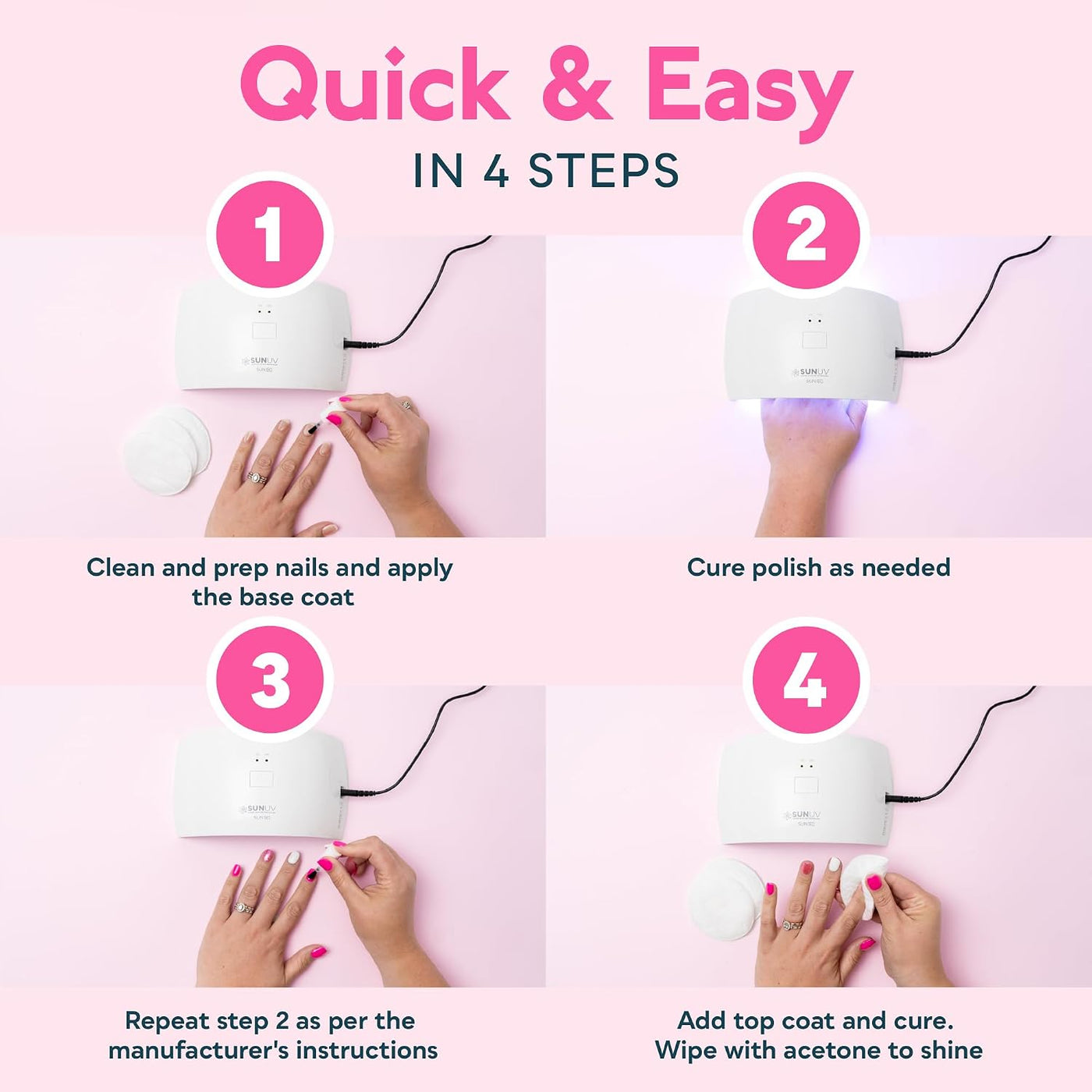 SUNUV Lámpara de uñas LED UV, secador de uñas para esmalte de gel,...