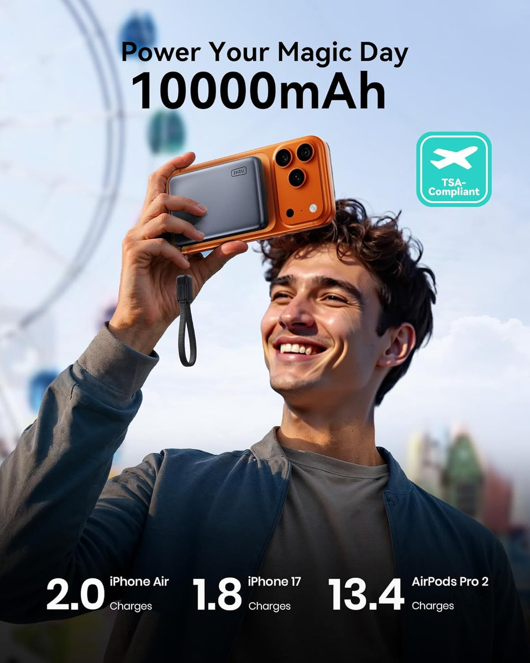INIU para Magsafe Power Bank, Slimmest Qi2.2 certificado, cargador...