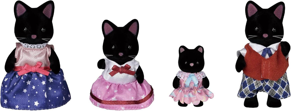 Calico Critters - Familia de gatos de medianoche - Figuras coleccionables