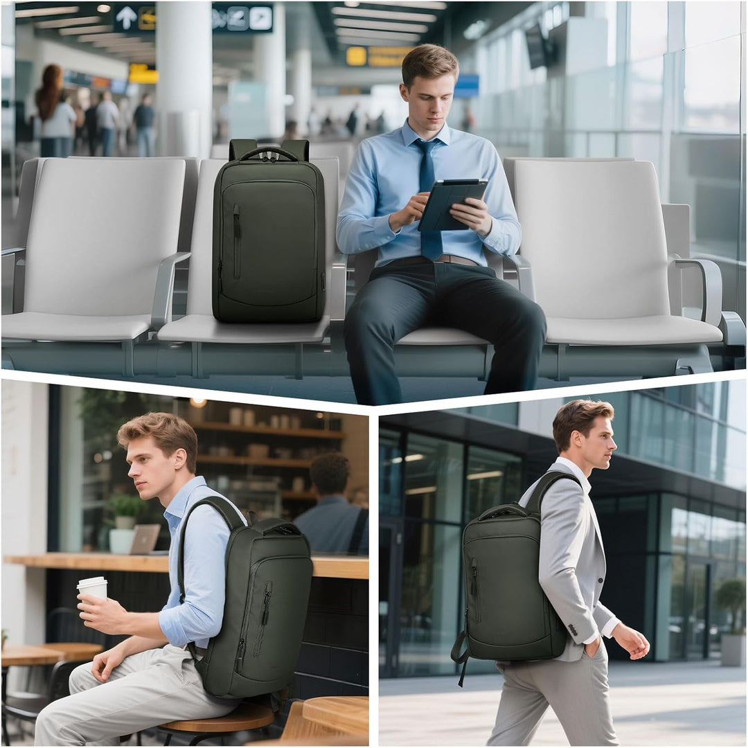 SUIKIHUM Mochila delgada a prueba de golpes para laptop para hombre...
