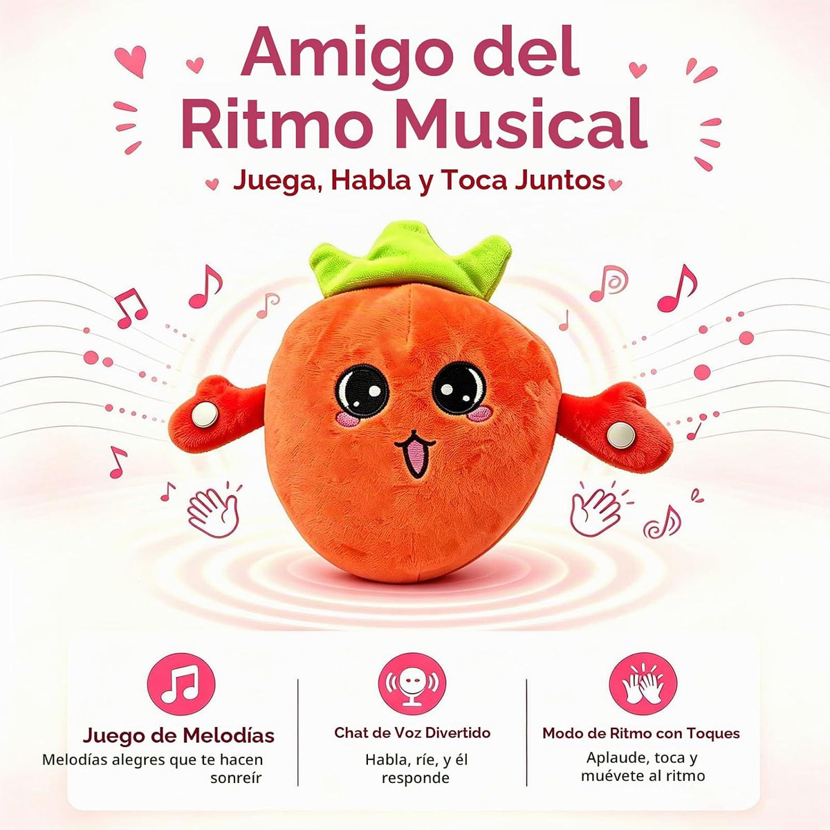 Juguetes sensoriales musicales, juego interactivo de juguetes de peluche
