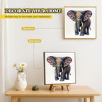 Rompecabezas de madera para adultos, rompecabezas de madera de elefante de 200 piezas, rompecabezas de madera con forma de animal único para adultos y niños, divertidos rompecabezas de elefante floral