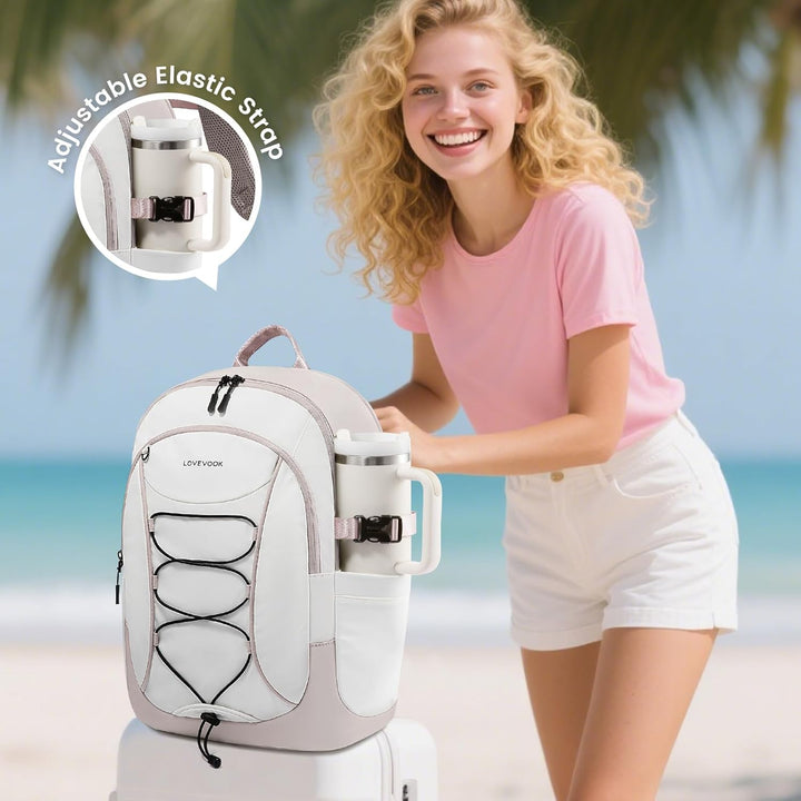 LOVEVOOK Mochila para hombre con bolsillo gigante para vaso, mochil...