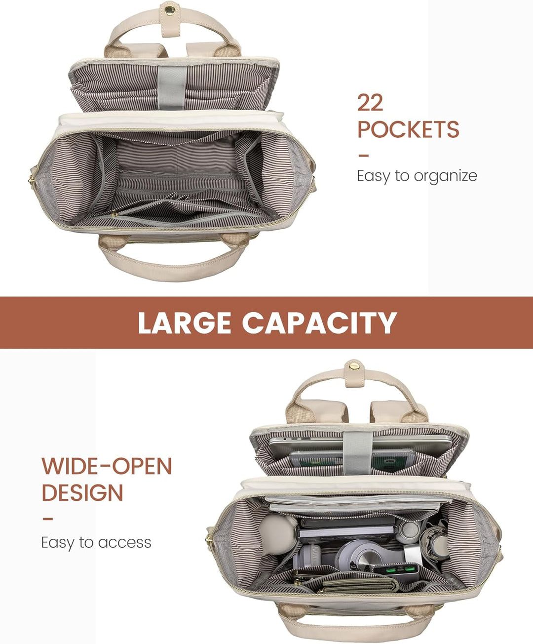 LOVEVOOK - Mochila para laptop de mujer, 15.6'' impermeable...