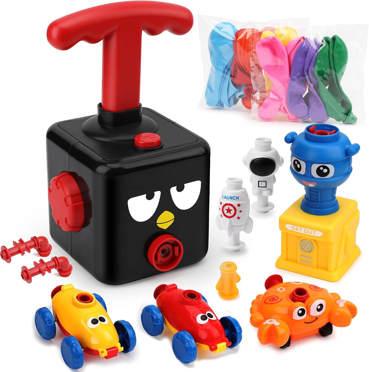 Juego de juguete de coche lanzador de globos, auto alimentado por globo para niños de 3 años, suministros de fiesta, mirlo