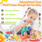 PLAY Juego de Masa de Arcilla con Máquina para Hacer Helados/Máquina para Hacer Fideos/Molde para Helado Banana Split Creaciones de Cocina Artes y Manualidades Juguetes de Comida de Juego Kit de