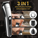PRITECH Cortadora de Barba para Hombre, Kit de 3 en 1 de Cortadores...