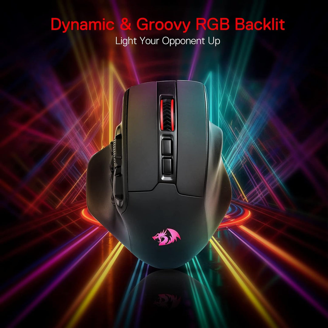 Redragon M811 PRO Mouse para juegos MMO inalámbrico, 15 botones pro...