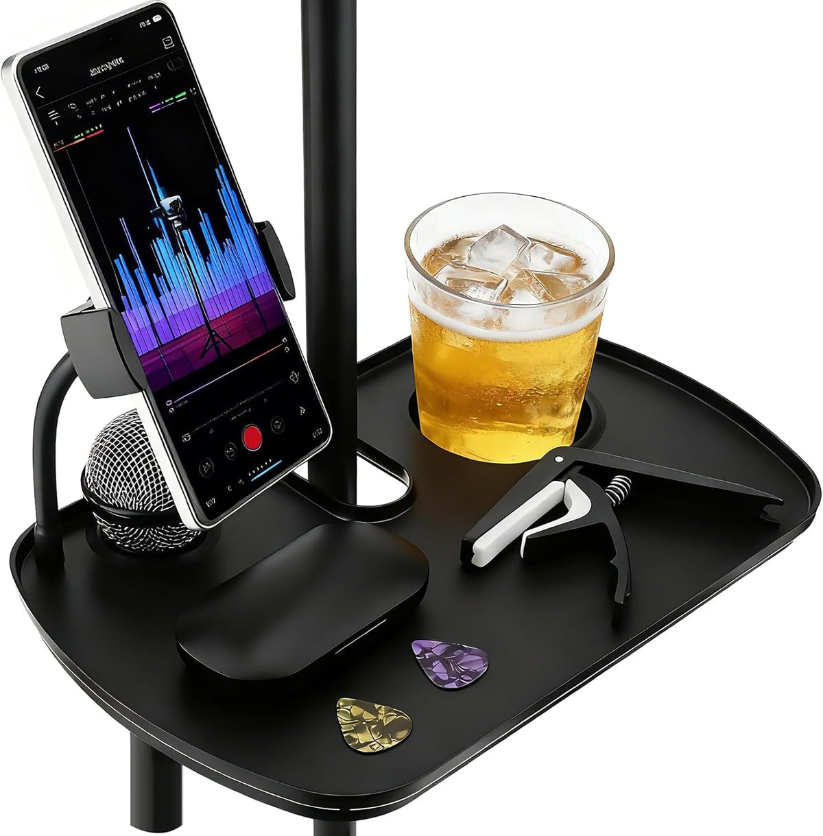 Lifexciting Bandeja de soporte para micrófono con soporte para micr...