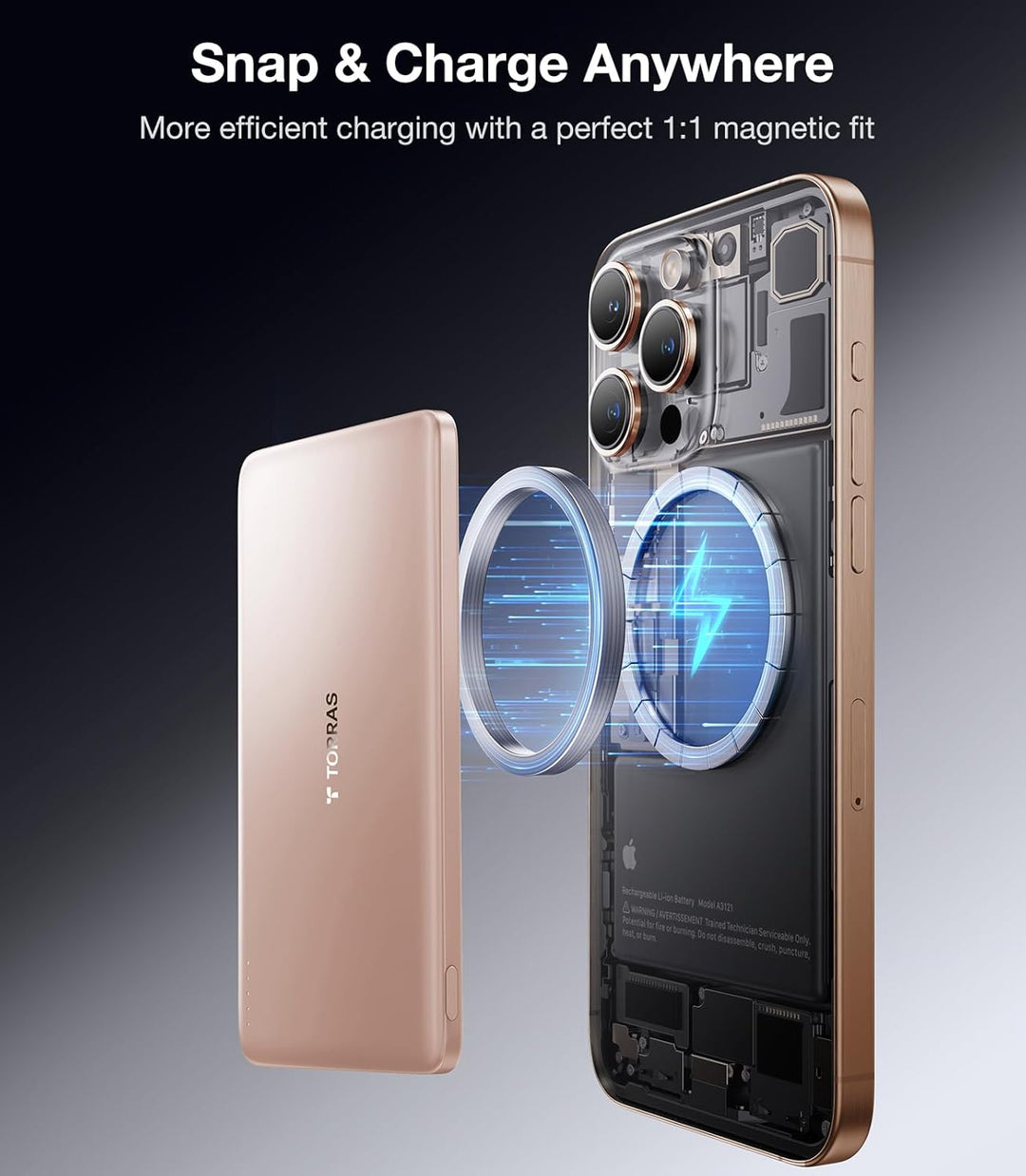 TORRAS MiniMag Power Bank, cargador portátil inalámbrico ultra delg...