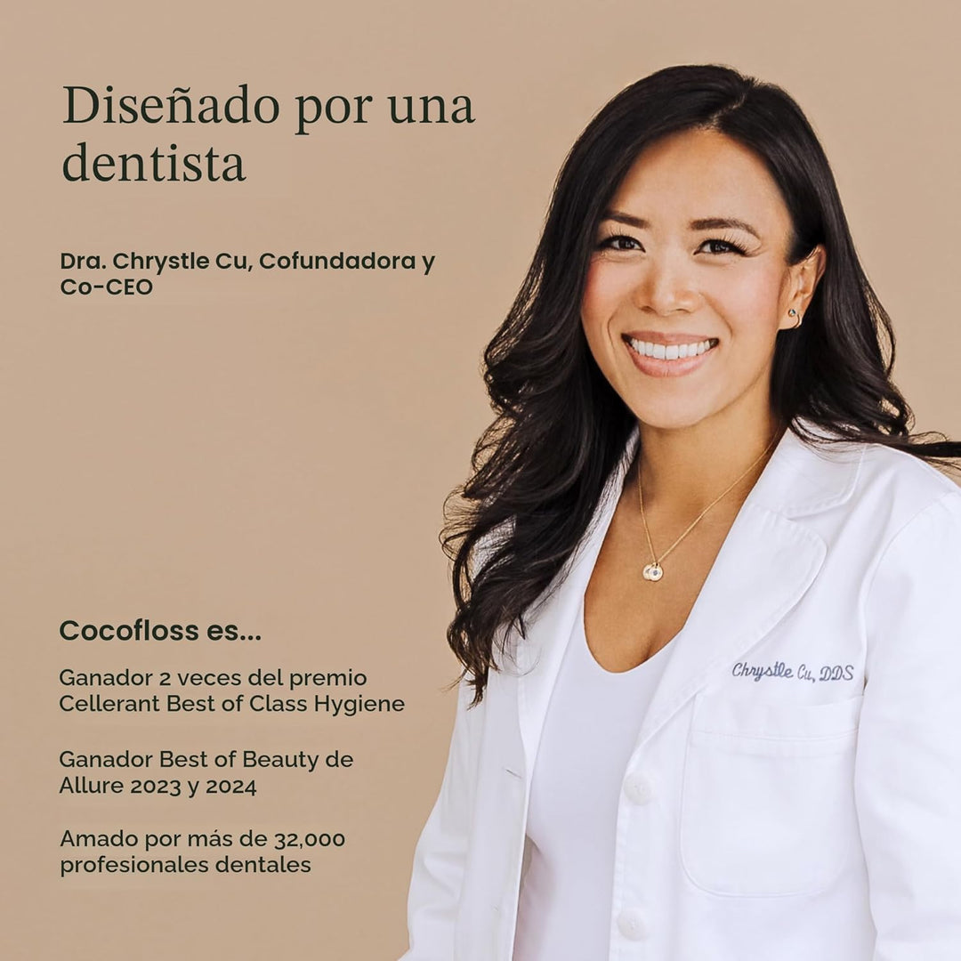 Cocofloss Hilo dental tejido, cuidado bucal diseñado por dentistas,...