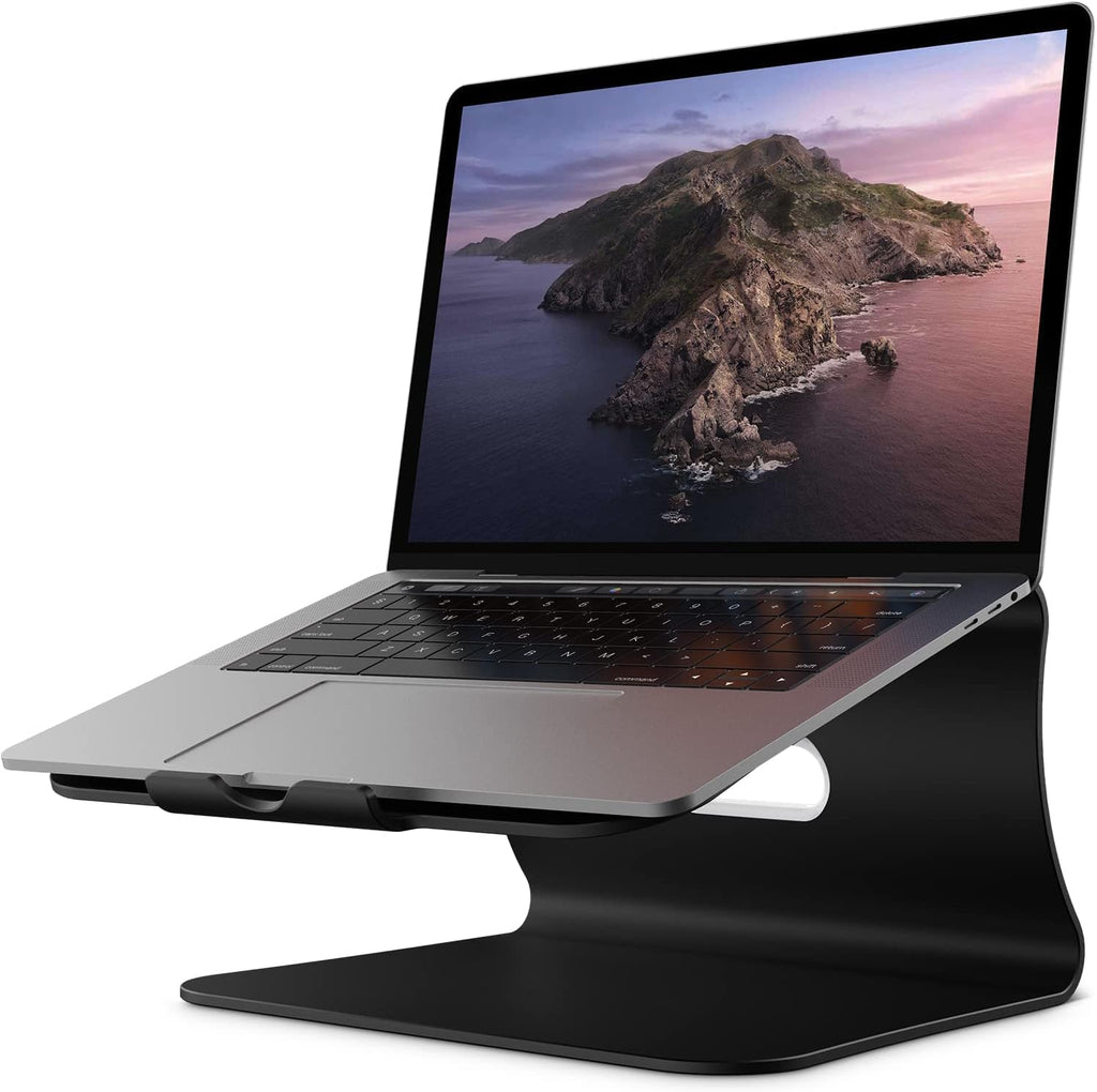 Soporte para portátil de aluminio con ventilación térmica para MacBook Air/Pro, Dell, HP, Lenovo, Microsoft Surface, Samsung de 11 a 16 pulgadas (negro)