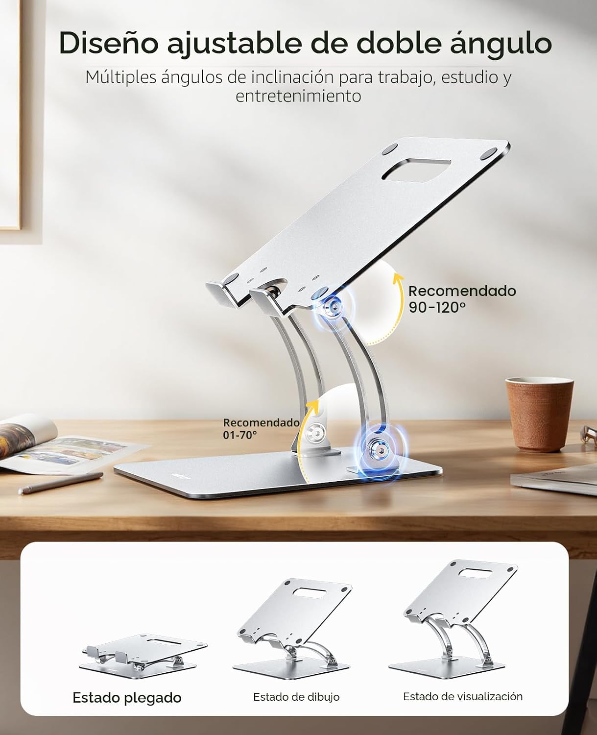 Nulaxy Soporte para portátil totalmente ajustable para escritorio,...