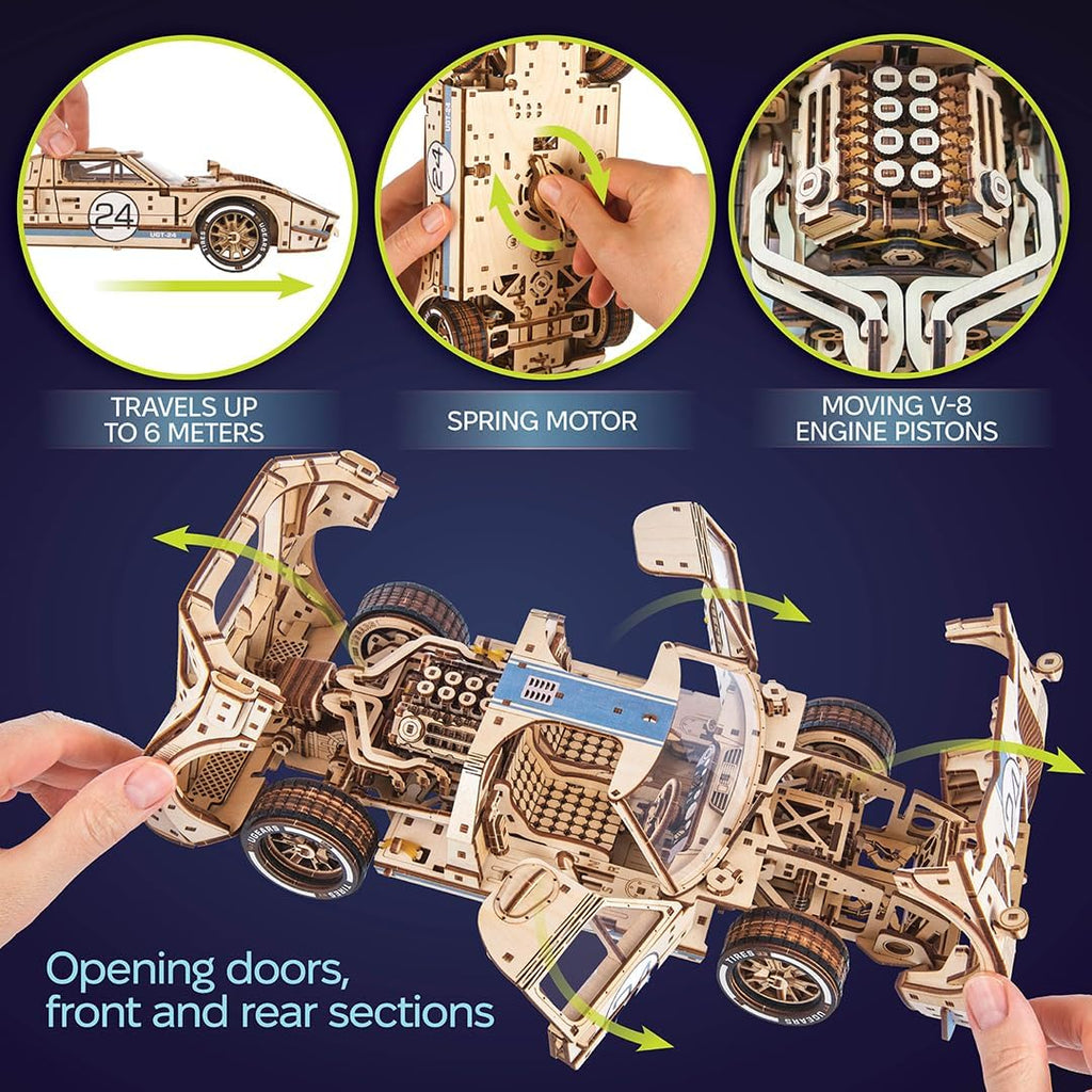 UGEARS UGT-24 Endurance Racer 3D Rompecabezas de madera para adultos