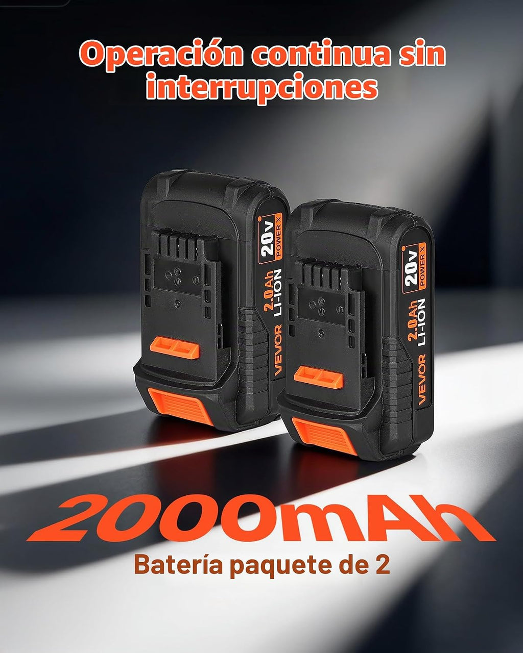 VEVOR Llave de trinquete inalámbrica, transmisión de 3/8 pulgadas, 230 RPM, hasta 66 ft-lbs de torque, juego de llaves de trinquete eléctricas a batería con dos baterías de 2.0Ah, cargador, dados