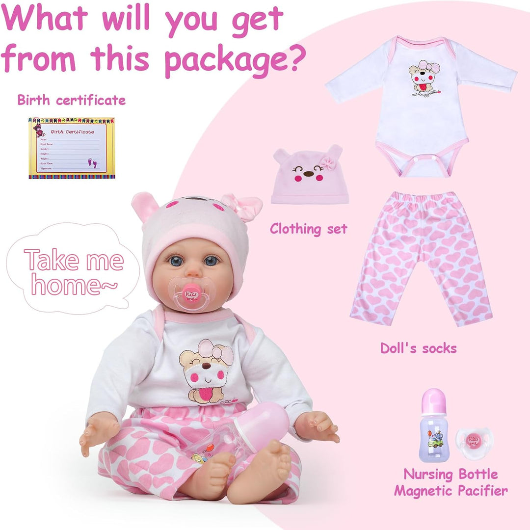 Kdudgso Muñecas Reborn Baby Girl de silicona realista de 22 pulgada...
