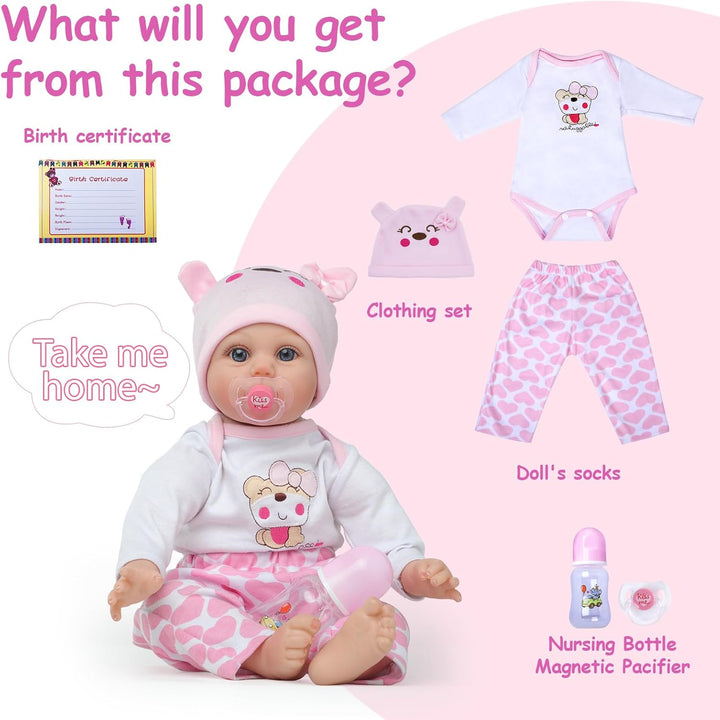 Kdudgso Muñecas Reborn Baby Girl de silicona realista de 22 pulgada...
