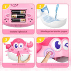 Juguetes de baño, juguetes de baño iluminados para bebés, máquina de burbujas de baño con luz RGB colorida, gran cumpleaños para niños y niñas, juguete de bañera para niños de 1-3, 4-8 años