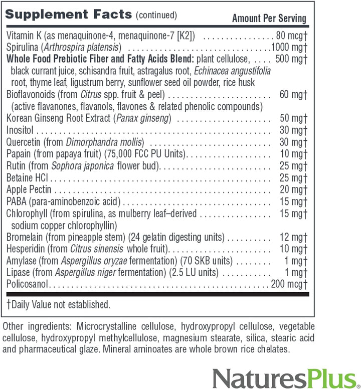 NaturesPlus Source of Life - Sin hierro - 90 tabletas - Suplemento...