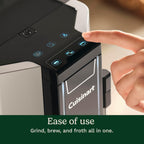 Cuisinart Máquina de café expreso totalmente automática, hace capuchino de calidad de café caliente o frío, café con leche, americanos y expreso extraído en frío, varita de vapor/espuma para bebidas a base de leche, EM-550