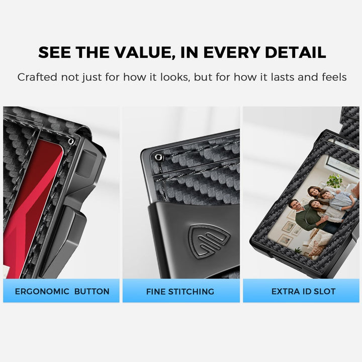 RUNBOX Cartera minimalista para hombre con capacidad para 14 tarjet...