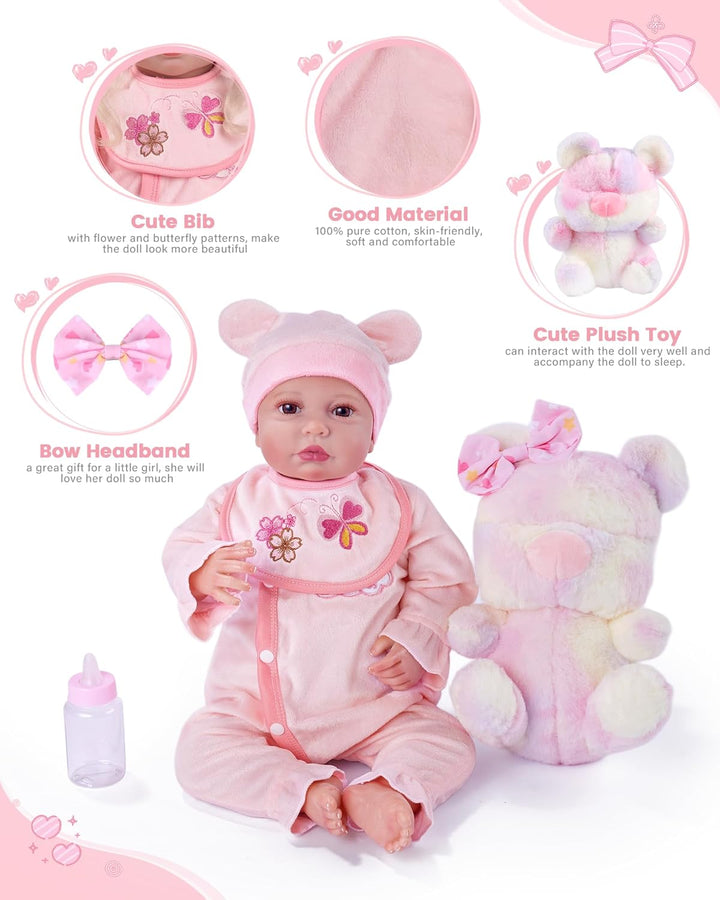 BABESIDE 8 piezas de ropa de muñeca Reborn con moisés para muñecas...