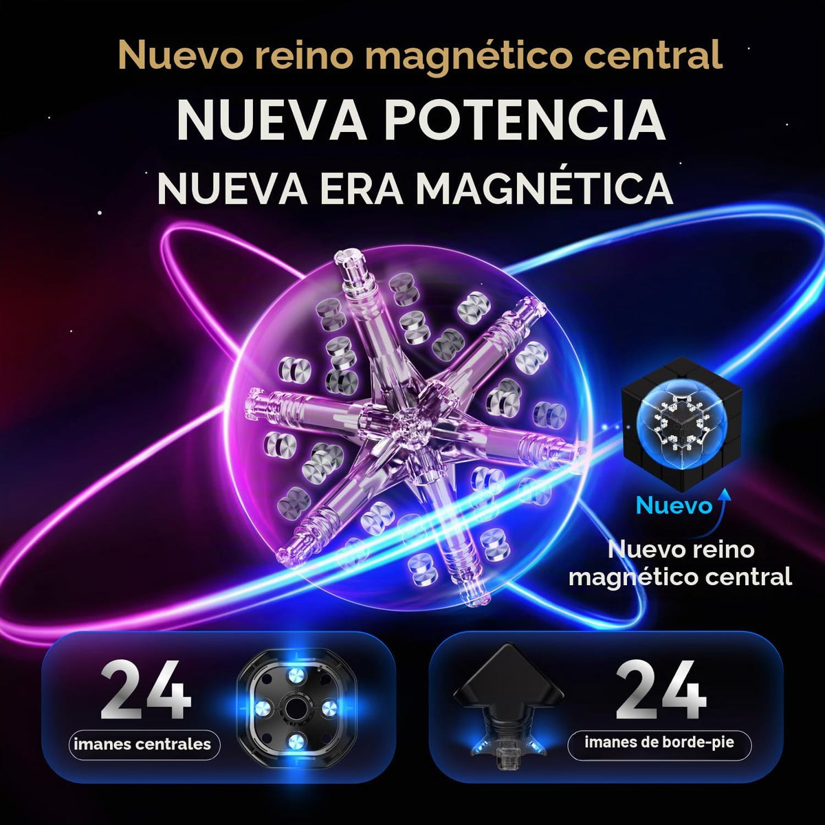 GAN 16 Maglev MAX Speed Cube 3x3, Magnetic Power Control Stability Max 56mm