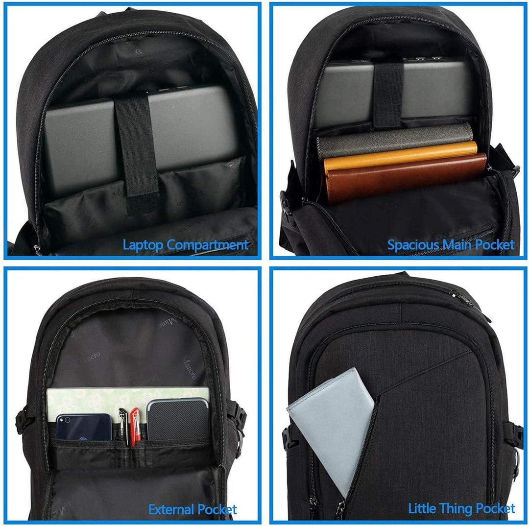 Mancro Mochila para laptop de 17.3 pulgadas antirrobo, mochila de n...