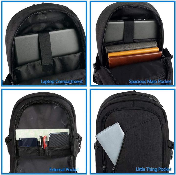 Mancro Mochila para laptop de 17.3 pulgadas antirrobo, mochila de n...