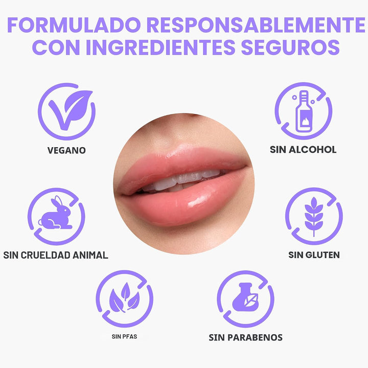 Wonderskin Lip Oil Rehab Serum - Aceite labial tintado, hidratante,...