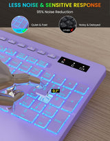 Teclado inalámbrico con retroiluminación de 7 colores, reposamuñeca...