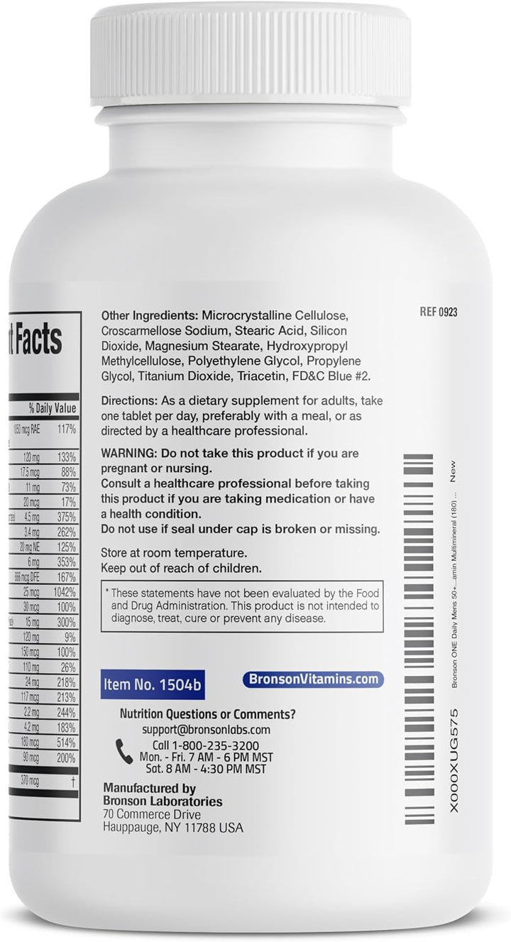 Bronson ONE Daily Multivitamínico Multimineral Completo para Hombre...