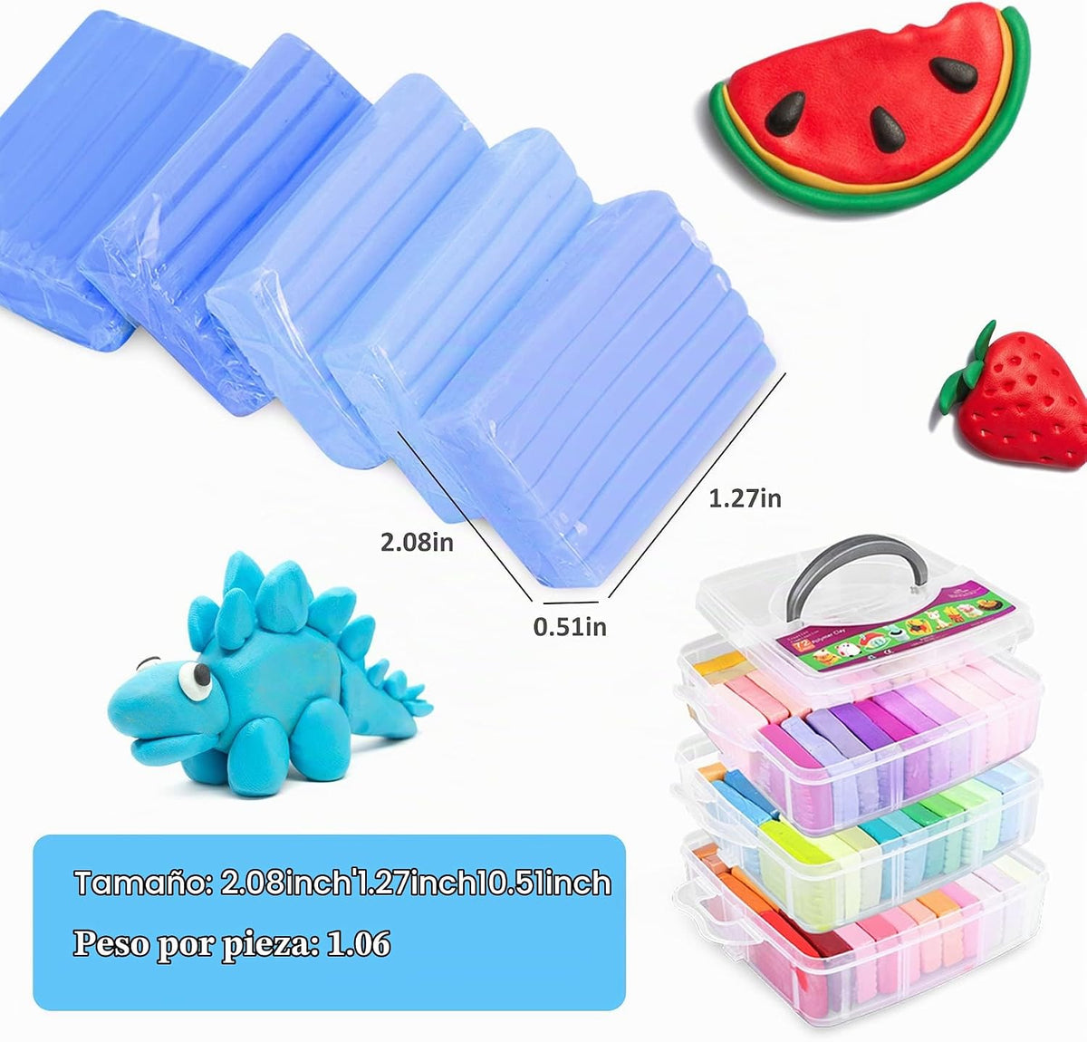 72 Colores de Arcilla Polimérica Kit, DIY Joyería Manualidades Regalos para Principiantes