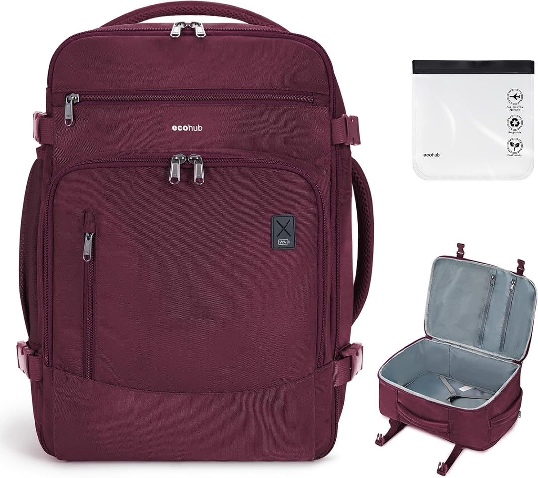 ECOHUB Mochila de Viaje Mochila de Equipaje de Mano, rojo-2, Mochil...