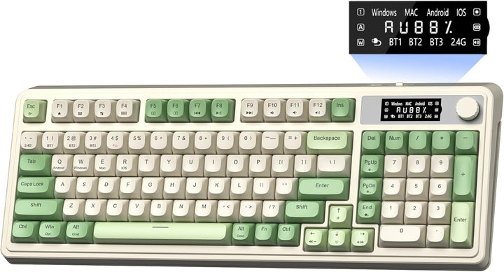 AULA Teclado inalámbrico S99 Pro, pantalla de visualización y peril...