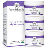 BeeFriendly Crema de noche orgánica, certificada por USDA, hidratan...