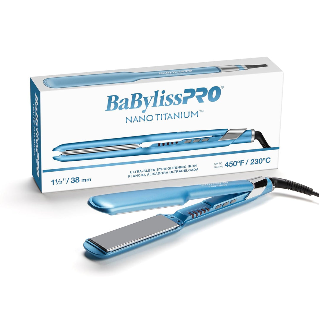 BabylissPRO Nano Titanium Ultra-Sleek Hair Straightener, Flat Iron...